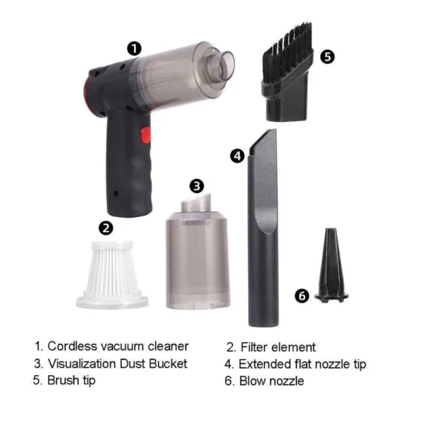 16000Pa Wireless Vacuum Cleaner - Super Suction & Air Blower - Image 5