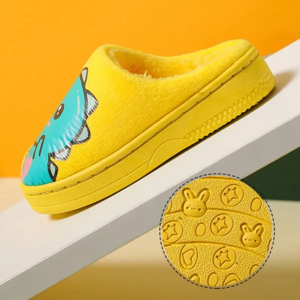 Kids Carpet Slippers Dinosaur Warm Plush Soft - Image 9