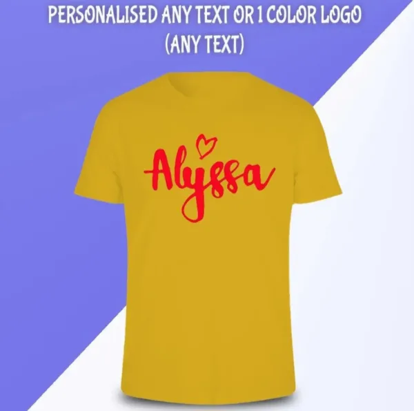 Personalised Printed T Shirt text logo party gift cotton - Image 3