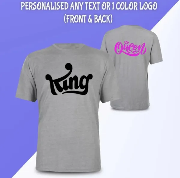 Personalised Printed T Shirt text logo party gift cotton - Image 5