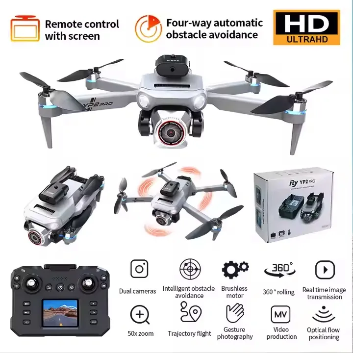 YP2 Pro Drone: Screen Remote, 4K Camera, Obstacle Avoidance - Image 3