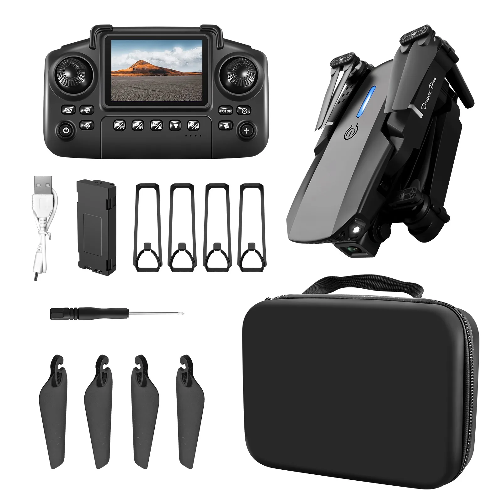 2025 Beginner Drone: Screen Remote, Headless Mode & Camera Black - Image 4